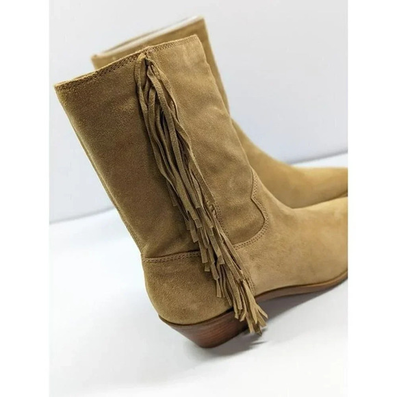 Rebecca Minkoff Women's Krissa Suede Fringe Low-Heel Boots Size 8.5 (MSRP $198) - Picture 8 of 12